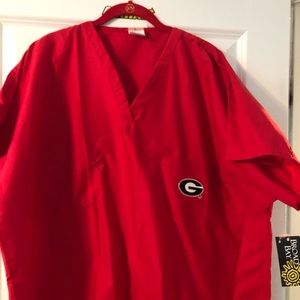 Scrub top. XL. UGA (University of GA) (unisex)